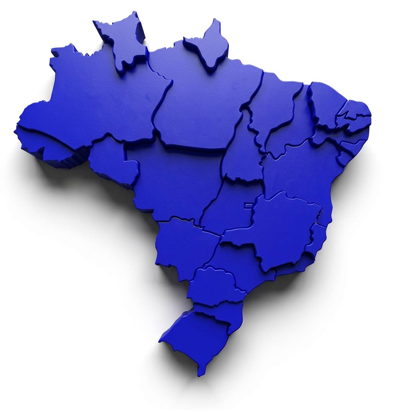 Mapa do Brasil destacando os estados atendidos pela Prumo Fundações